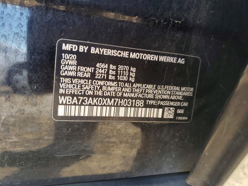 Продаж на аукціоні авто 2021 Bmw 228xi, vin: WBA73AK0XM7H03188, номер лоту: 46579976