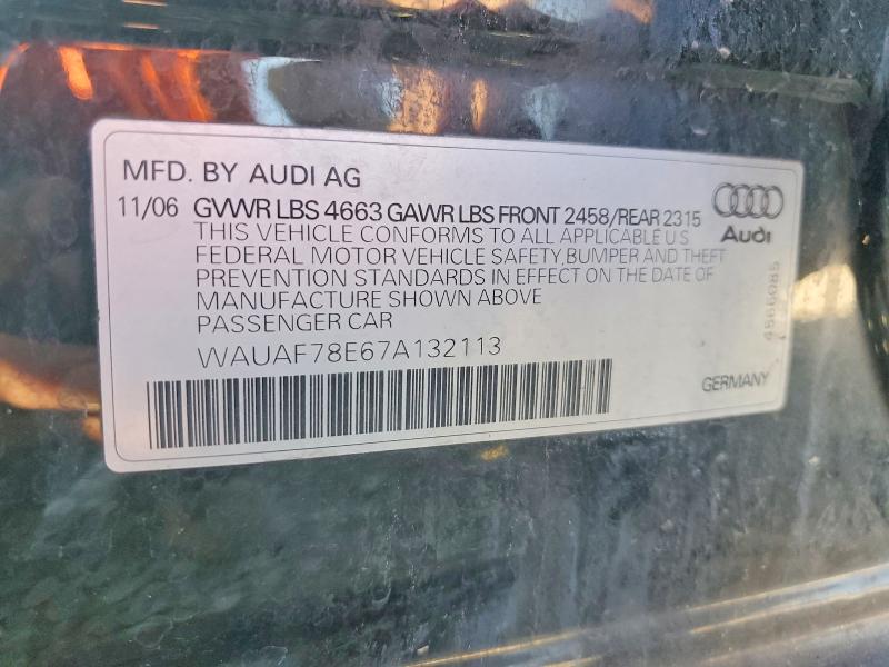 Продажа на аукционе авто 2007 Audi A4, vin: WAUAF78E67A132113, номер лота: 41958276