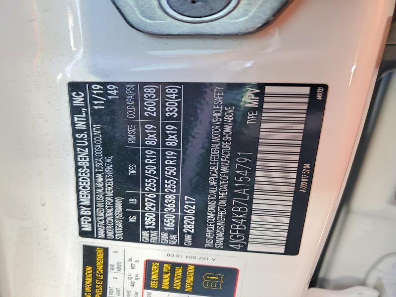 Auction sale of the 2020 Mercedes-benz Gle, vin: 4JGFB4KB7LA154791, lot number: 46637926