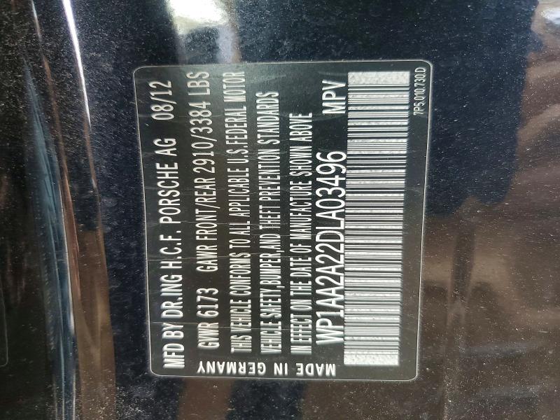 47032276 :رقم المزاد ، WP1AA2A22DLA03496 vin ، 2013 Porsche Cayenne مزاد بيع