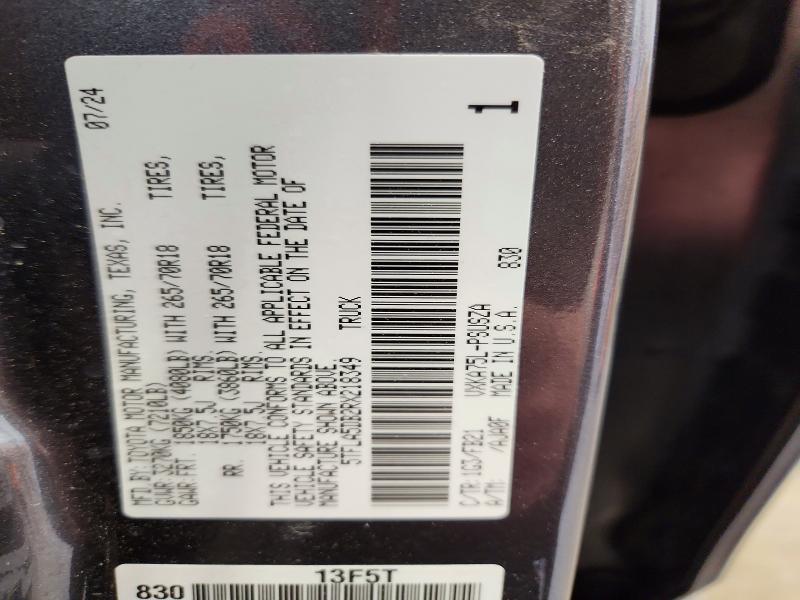 2024 Toyota Tundra მანქანა იყიდება აუქციონზე, vin: 5TFLA5DB2RX218349, აუქციონის ნომერი: 45961646