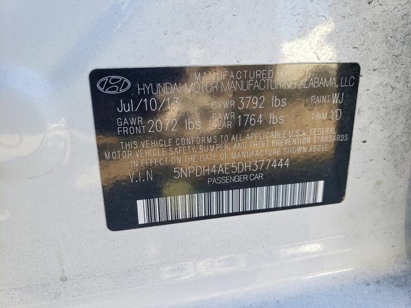 Продажа на аукционе авто 2013 Hyundai Elantra, vin: 5NPDH4AE5DH377444, номер лота: 47573796