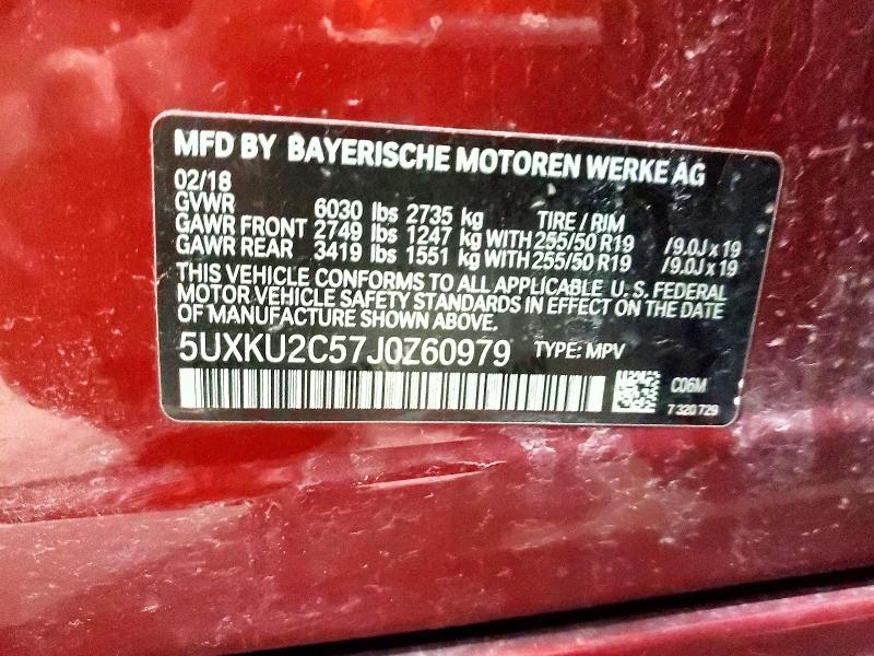 2018 Bmw X6 მანქანა იყიდება აუქციონზე, vin: 5UXKU2C57J0Z60979, აუქციონის ნომერი: 41620656