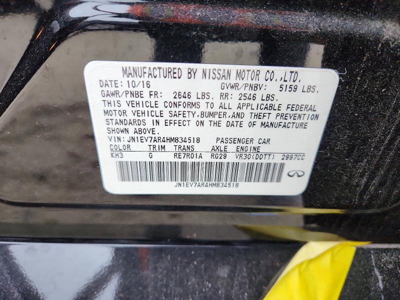 Aukcja sprzedaży 2017 Infiniti Q50, vin: JN1EV7AR4HM834518, numer aukcji: 46018666