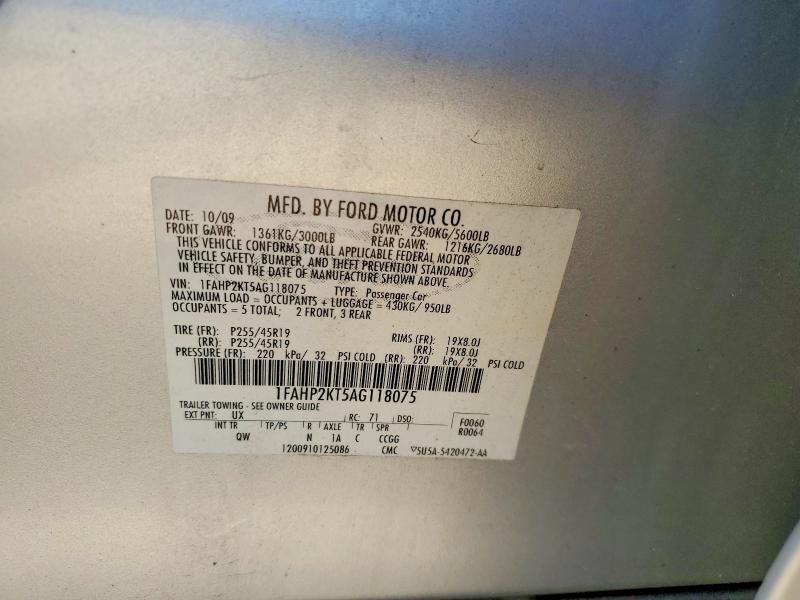 2010 Ford Taurus მანქანა იყიდება აუქციონზე, vin: 1FAHP2KT5AG118075, აუქციონის ნომერი: 47527346