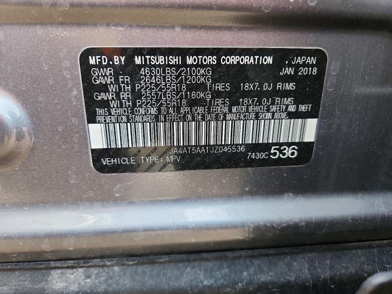 Продаж на аукціоні авто 2018 Mitsubishi Eclipse Cross, vin: JA4AT5AA1JZ045536, номер лоту: 47292526