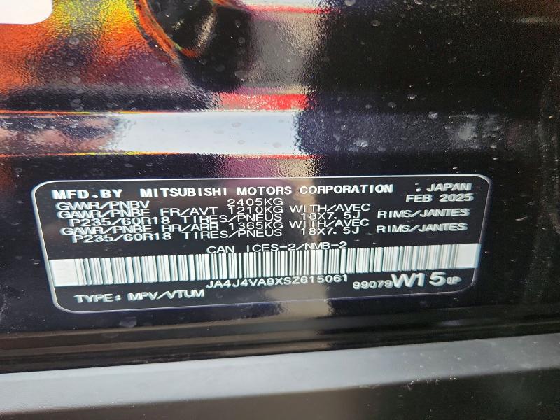 46845666 :رقم المزاد ، JA4J4VA8XSZ615061 vin ، 2025 Mitsubishi Outlander مزاد بيع