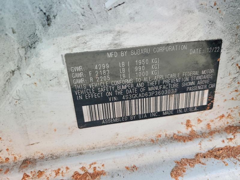 79456305 :رقم المزاد ، 4S3GKAD63P3603031 vin ، 2023 Subaru Impreza مزاد بيع
