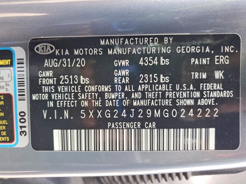 Продаж на аукціоні авто 2021 Kia K5, vin: 5XXG24J29MG024222, номер лоту: 79042375