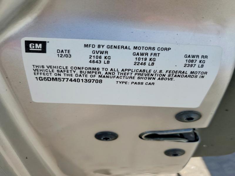 47884596 :رقم المزاد ، 1G6DM577440139708 vin ، 2004 Cadillac Cts مزاد بيع