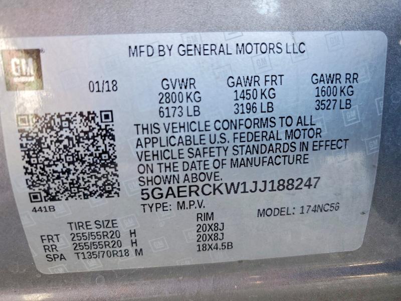 Продаж на аукціоні авто 2018 Buick Enclave, vin: 5GAERCKW1JJ188247, номер лоту: 79207855