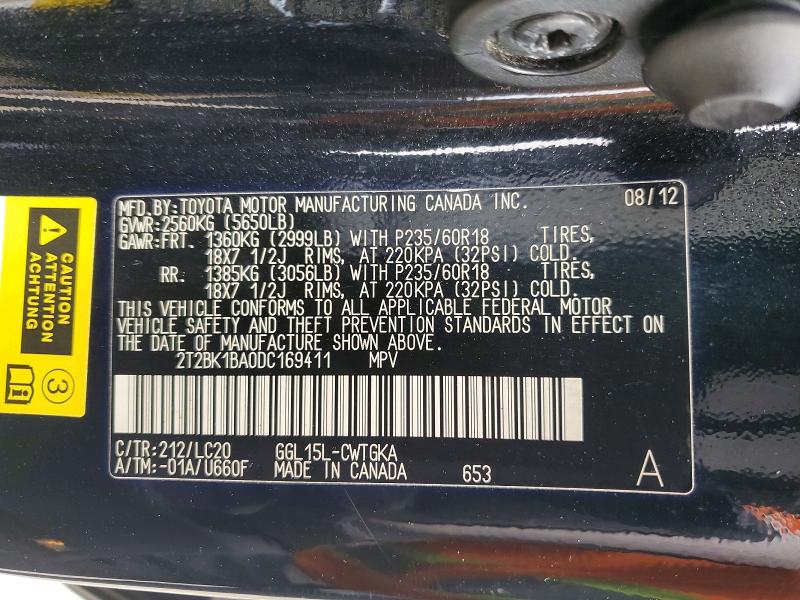2013 Lexus Rx 350 მანქანა იყიდება აუქციონზე, vin: 2T2BK1BA0DC169411, აუქციონის ნომერი: 41788496