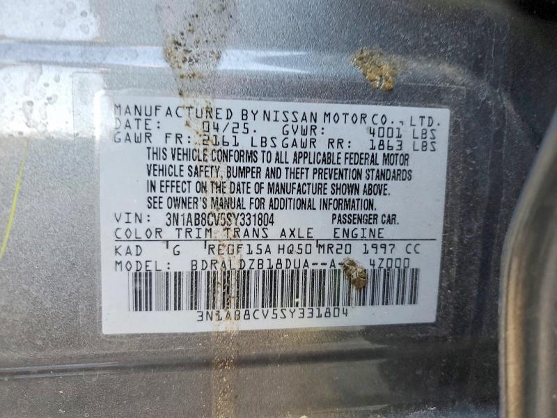 Продаж на аукціоні авто 2025 Nissan Sentra, vin: 3N1AB8CV5SY331804, номер лоту: 46749936