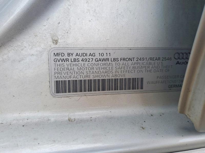 Aukcja sprzedaży 2012 Audi A4, vin: WAUFFAFL1CN012405, numer aukcji: 47700966