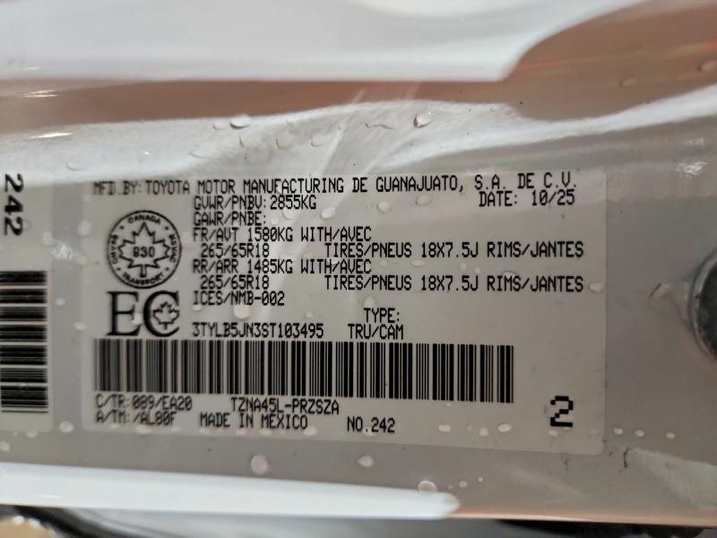 45498046 :رقم المزاد ، 3TYLB5JN3ST103495 vin ، 2025 Toyota Tacoma مزاد بيع