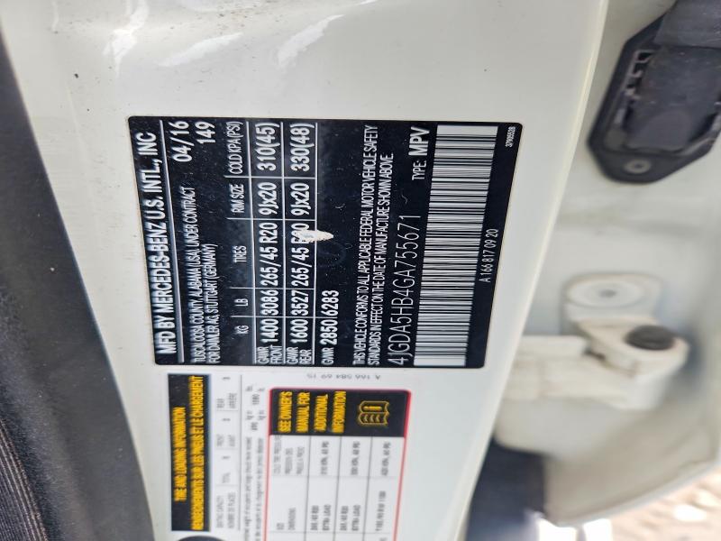 46833376 :رقم المزاد ، 4JGDA5HB4GA755671 vin ، 2016 Mercedes-benz Gle مزاد بيع
