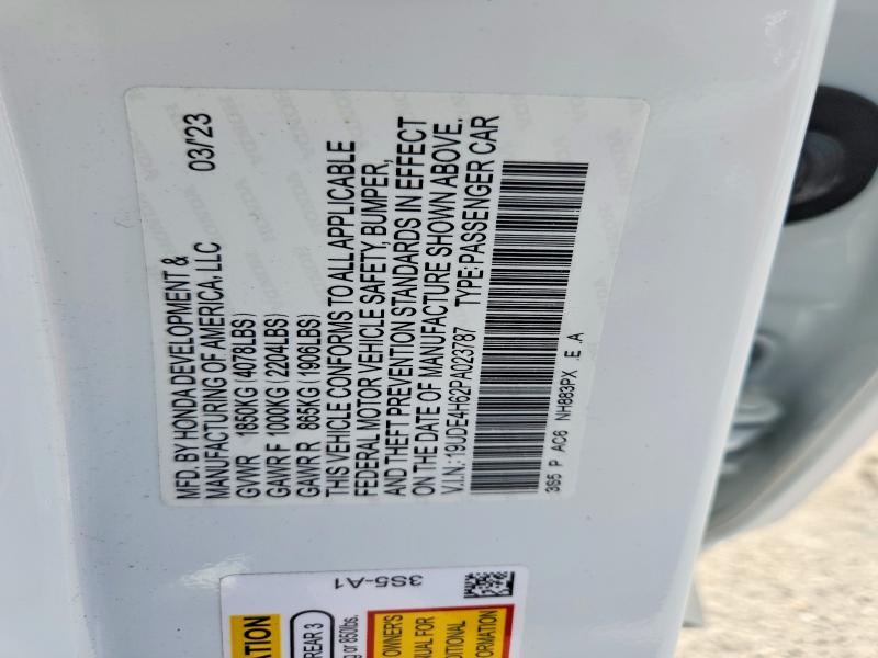 2023 Acura Integra მანქანა იყიდება აუქციონზე, vin: 19UDE4H62PA023787, აუქციონის ნომერი: 79496215