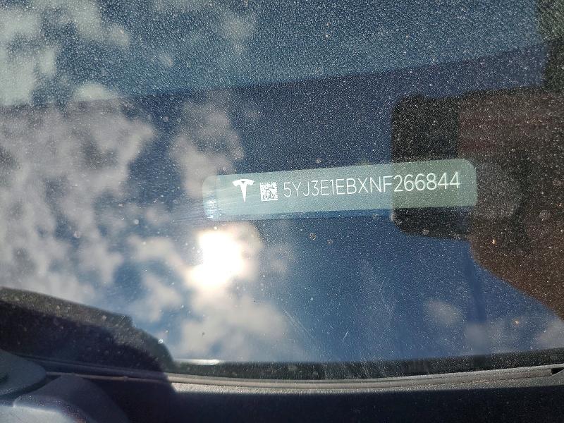 Продаж на аукціоні авто 2022 Tesla Model 3, vin: 5YJ3E1EBXNF266844, номер лоту: 47410906