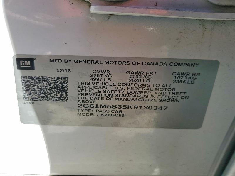46400646 :رقم المزاد ، 2G61M5S35K9130347 vin ، 2019 Cadillac Xts مزاد بيع