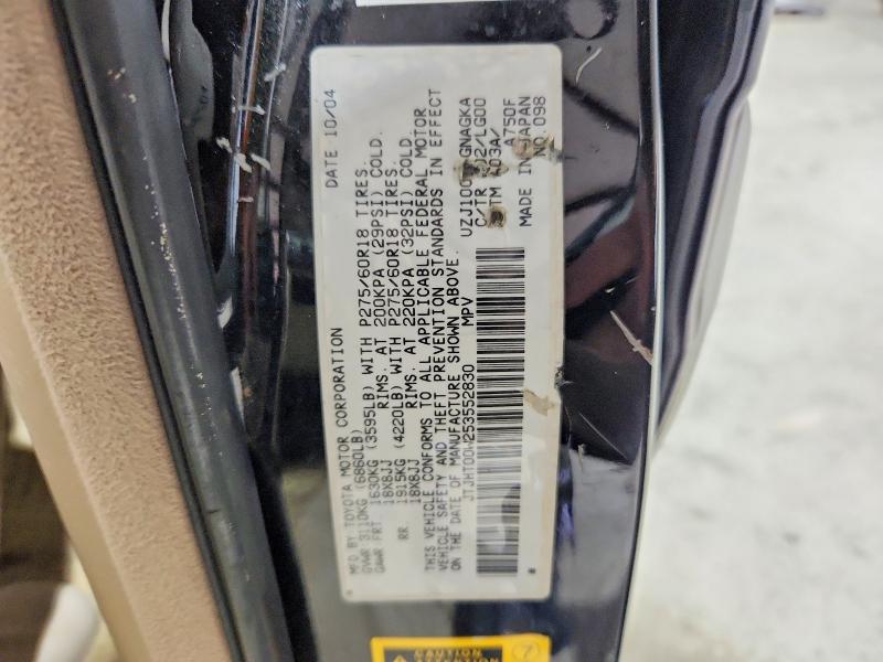 Aukcja sprzedaży 2005 Lexus Lx 470, vin: JTJHT00W253552830, numer aukcji: 45809956