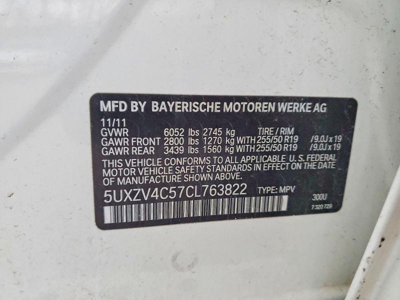 Aukcja sprzedaży 2012 Bmw X5, vin: 5UXZV4C57CL763822, numer aukcji: 48183156
