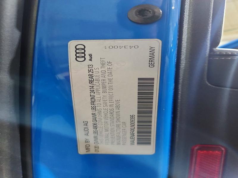 Aukcja sprzedaży 2020 Audi A4, vin: WAUENAF4XLN009395, numer aukcji: 47368156