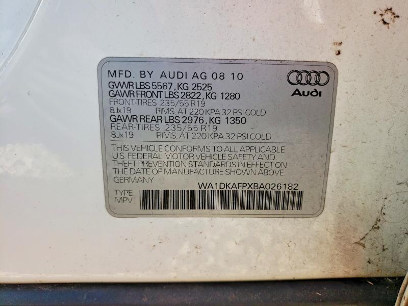 Продажа на аукционе авто 2011 Audi Q5, vin: WA1DKAFPXBA026182, номер лота: 79959175
