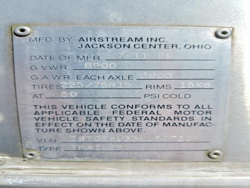 Aukcja sprzedaży 1990 Airstream Excella, vin: 1STGEAU33LJ507209, numer aukcji: 46087646
