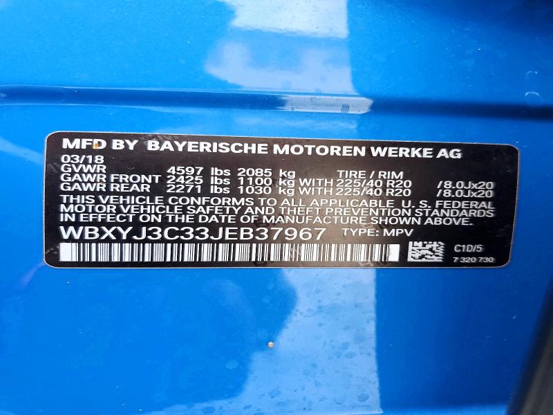 48079256 :رقم المزاد ، WBXYJ3C33JEB37967 vin ، 2018 Bmw X2 مزاد بيع