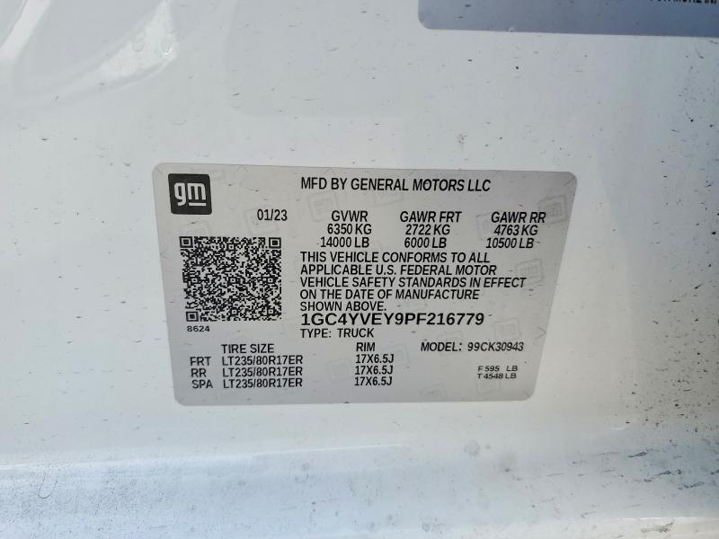 Aukcja sprzedaży 2023 Chevrolet Silverado, vin: 1GC4YVEY9PF216779, numer aukcji: 79639735