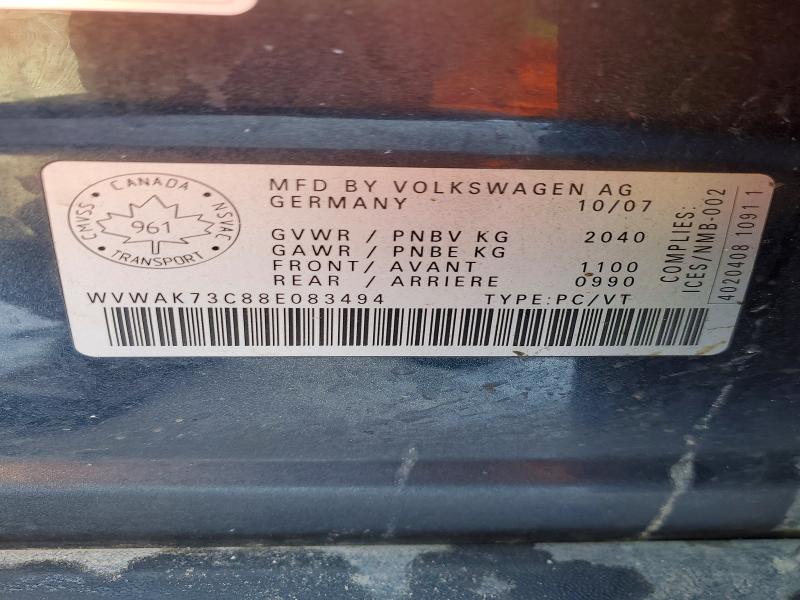 47773606 :رقم المزاد ، WVWAK73C88E083494 vin ، 2008 Volkswagen Passat مزاد بيع