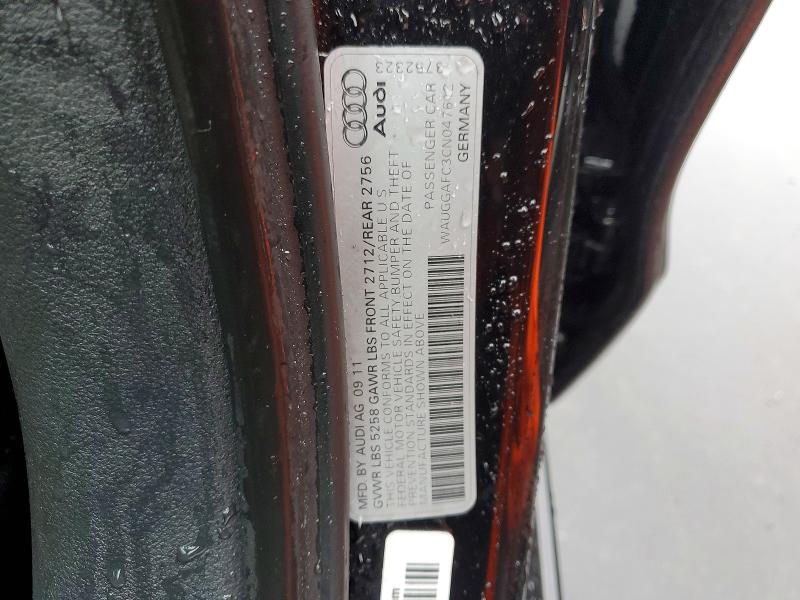 Продажа на аукционе авто 2012 Audi A6, vin: WAUGGAFC3CN047612, номер лота: 42019766