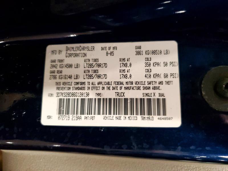 Aukcja sprzedaży 2006 Dodge Ram 2500, vin: 3D7KS28D86G120130, numer aukcji: 47116966