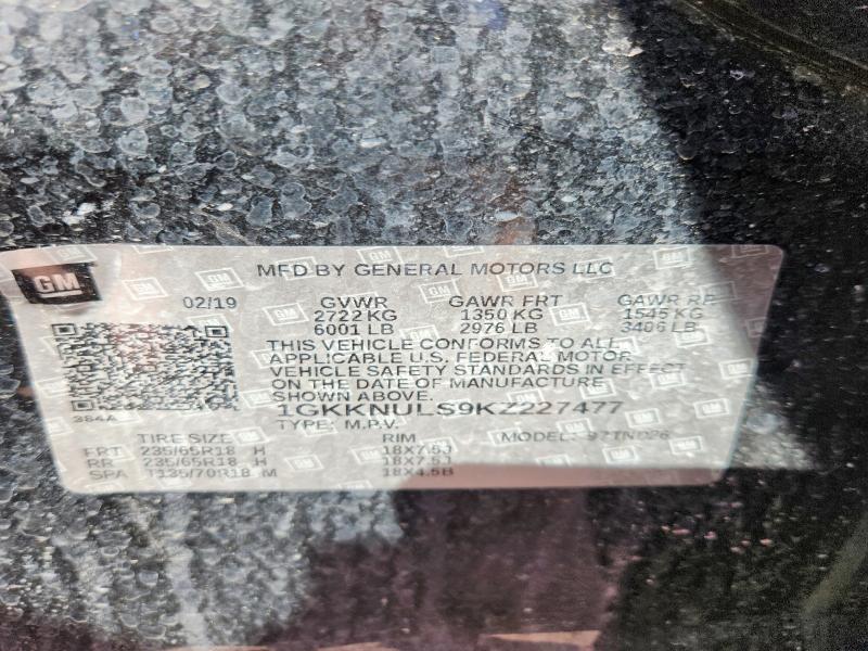 2019 Gmc Acadia მანქანა იყიდება აუქციონზე, vin: 1GKKNULS9KZ227477, აუქციონის ნომერი: 45702976