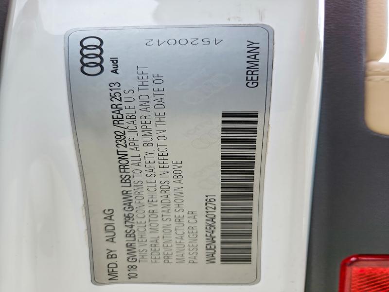 Продаж на аукціоні авто 2019 Audi A4, vin: WAUENAF45KA012761, номер лоту: 46759786