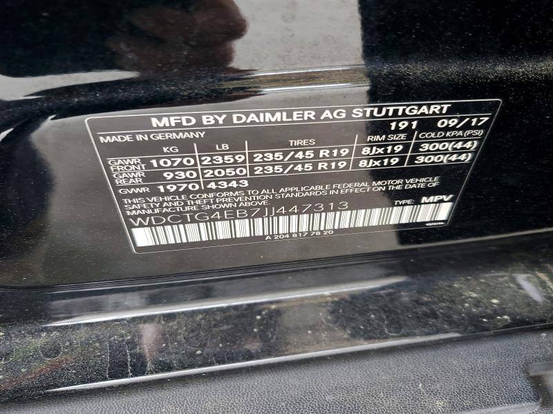 48013426 :رقم المزاد ، WDCTG4EB7JJ447313 vin ، 2018 Mercedes-benz Gla مزاد بيع