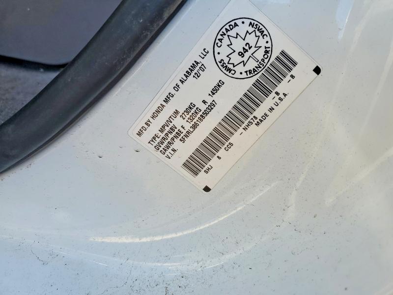 Продажа на аукционе авто 2008 Honda Odyssey, vin: 5FNRL38618B503297, номер лота: 47028256