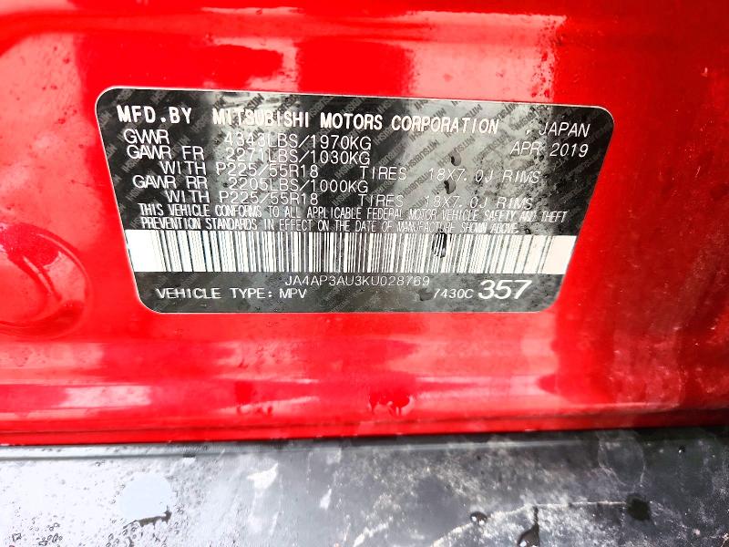 Продажа на аукционе авто 2019 Mitsubishi Outlander Sport, vin: JA4AP3AU3KU028769, номер лота: 79596285