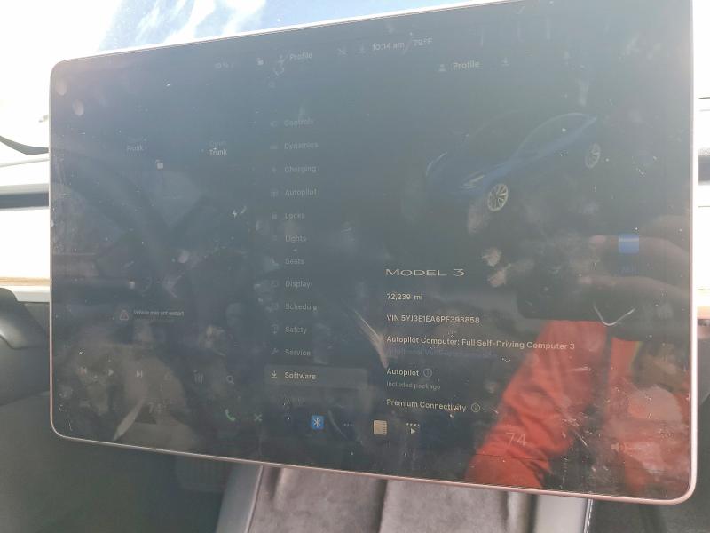 79521365 :رقم المزاد ، 5YJ3E1EA6PF393858 vin ، 2023 Tesla Model 3 مزاد بيع