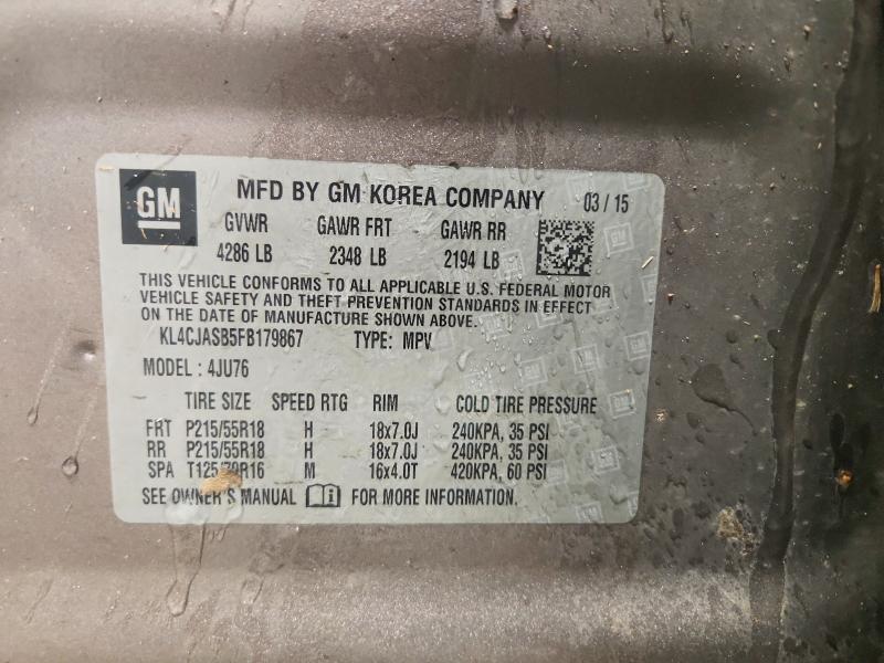 Продаж на аукціоні авто 2015 Buick Encore, vin: KL4CJASB5FB179867, номер лоту: 46337486