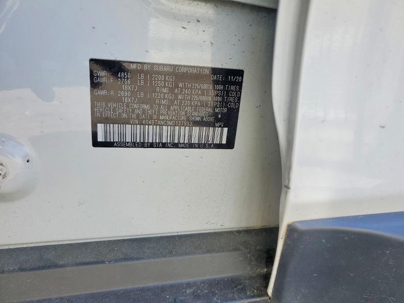 Aukcja sprzedaży 2021 Subaru Outback, vin: 4S4BTANC9M3137933, numer aukcji: 45726616