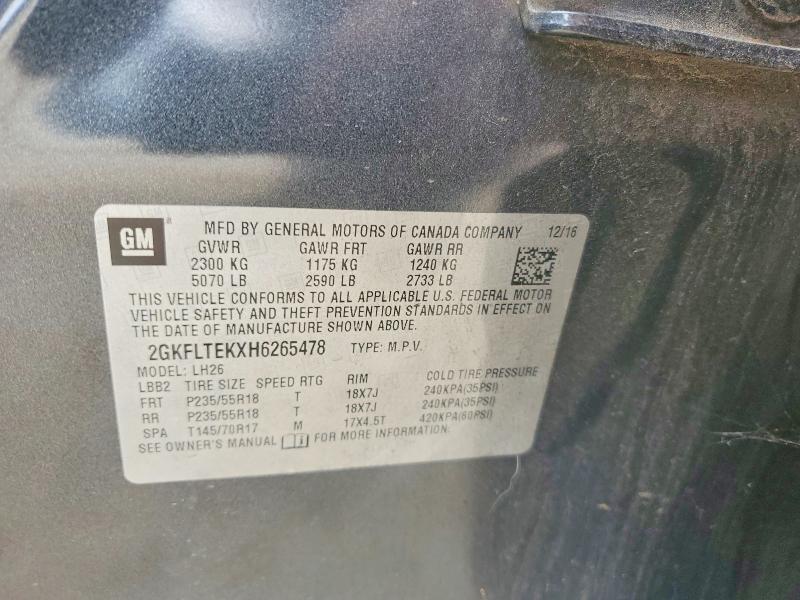 Продаж на аукціоні авто 2017 Gmc Terrain, vin: 2GKFLTEKXH6265478, номер лоту: 41729166