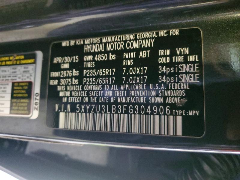 Продажа на аукционе авто 2015 Hyundai Santa Fe Sport, vin: 5XYZU3LB3FG304906, номер лота: 45492416
