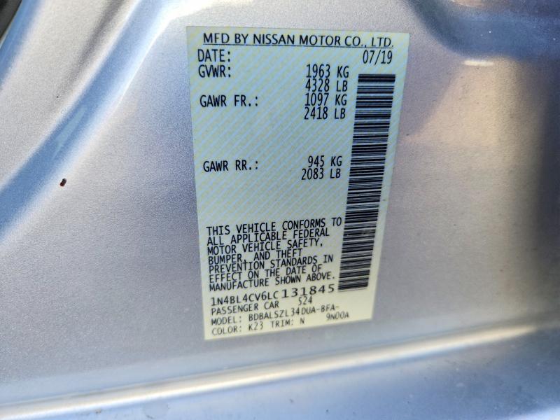 Aukcja sprzedaży 2020 Nissan Altima, vin: 1N4BL4CV6LC131845, numer aukcji: 46044626
