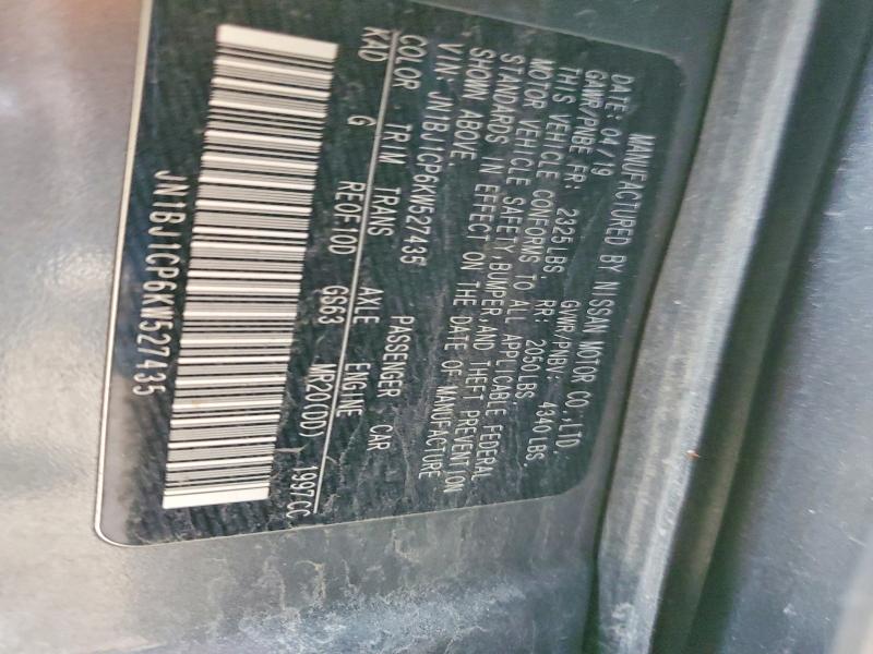 Продажа на аукционе авто 2019 Nissan Rogue Sport, vin: JN1BJ1CP6KW527435, номер лота: 41823346