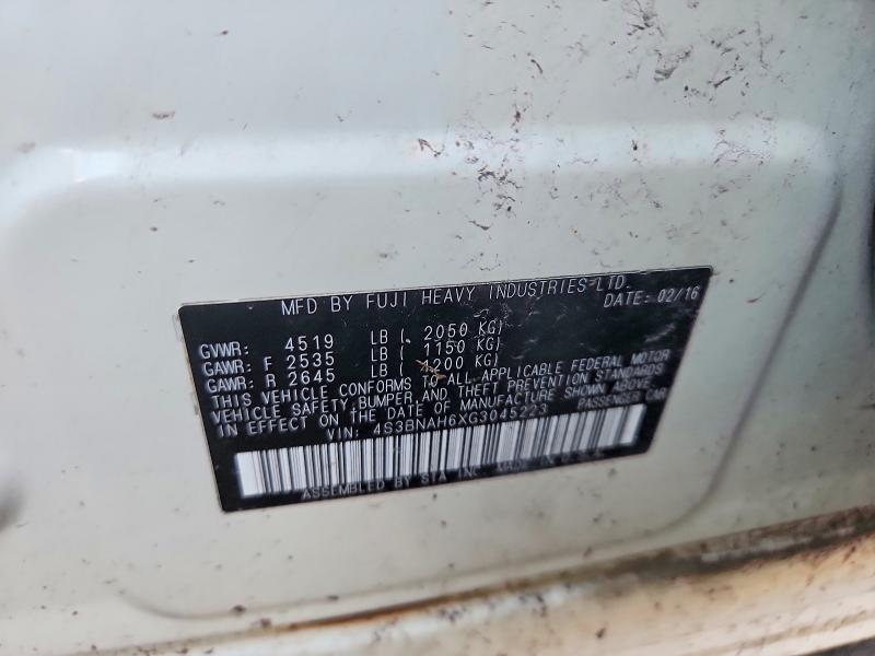 2016 Subaru Legacy მანქანა იყიდება აუქციონზე, vin: 4S3BNAH6XG3045223, აუქციონის ნომერი: 47093636