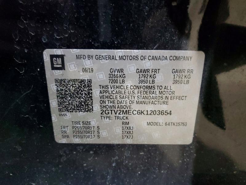 Aukcja sprzedaży 2019 Gmc Sierra Limited, vin: 2GTV2MEC6K1203654, numer aukcji: 46000256
