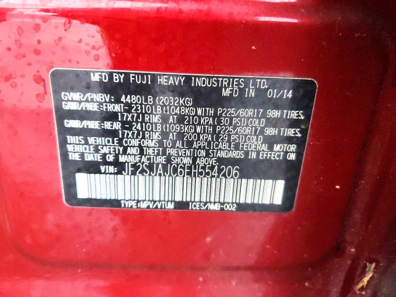45541936 :رقم المزاد ، JF2SJAJC6EH554206 vin ، 2014 Subaru Forester مزاد بيع