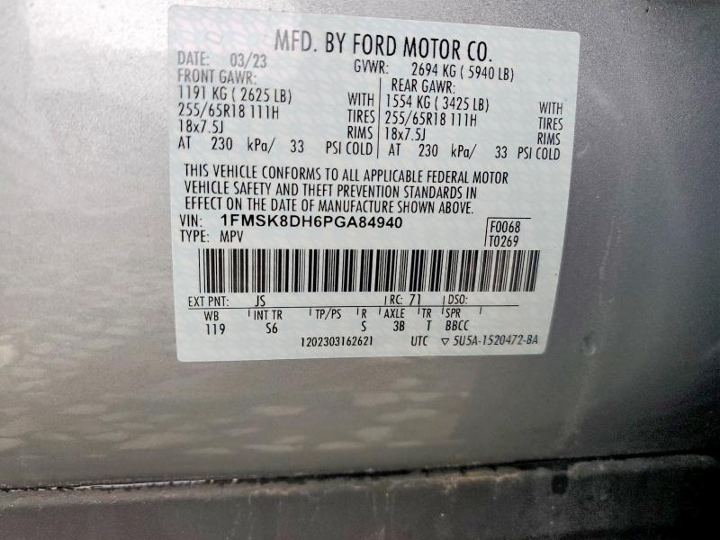 Aukcja sprzedaży 2023 Ford Explorer, vin: 1FMSK8DH6PGA84940, numer aukcji: 47776066