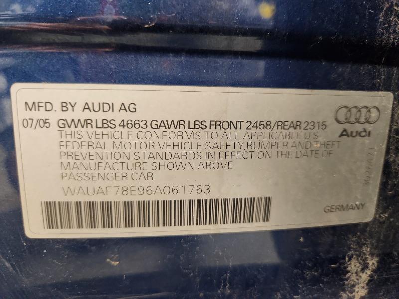 Продажа на аукционе авто 2006 Audi A4, vin: WAUAF78E96A061763, номер лота: 48048106